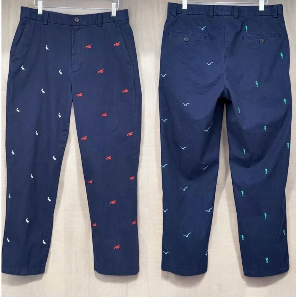 VTG Brooks Brothers Pants Mens 30x34Embroidered Lobster Seagull Seahorse Pelican